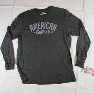 Rural Cloth Unisex Adult Long Sleeve American Cattle Co T- Shirt Black